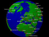 Globus (Europa-zentriert) Städte + Grenzen 1600x1200